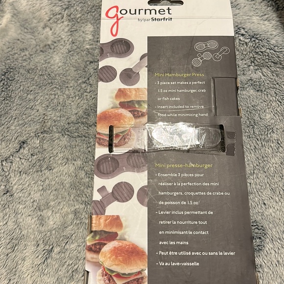 NWT⭐️GOURMET BY Starfrit💫Mini Hamburger Press 3PC Set - Picture 7 of 8